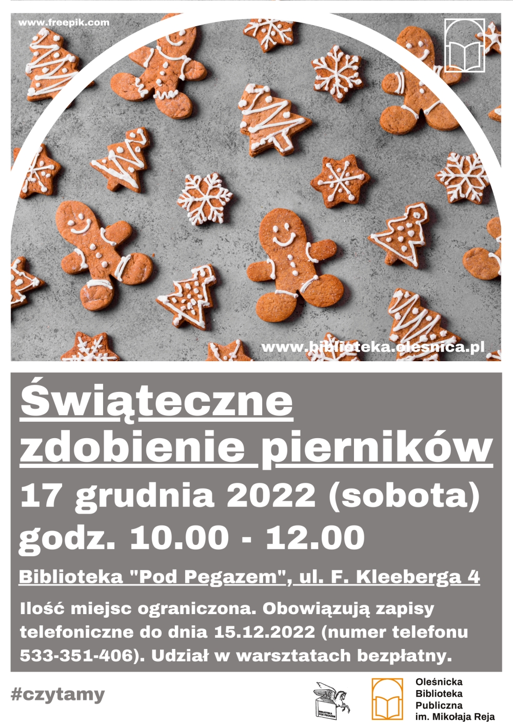 Plakat promujący warsztaty zdobienia pierników